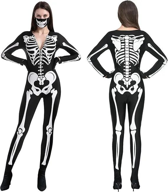 Adult Women Double-Sided Skeleton Costume