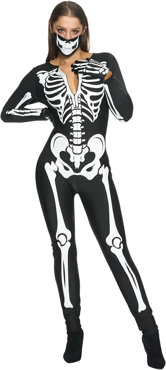 Adult Women Double-Sided Skeleton Costume