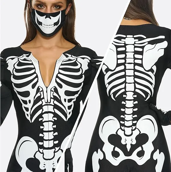 Adult Women Double-Sided Skeleton Costume