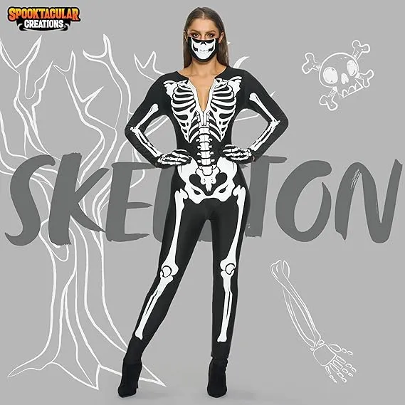 Adult Women Double-Sided Skeleton Costume