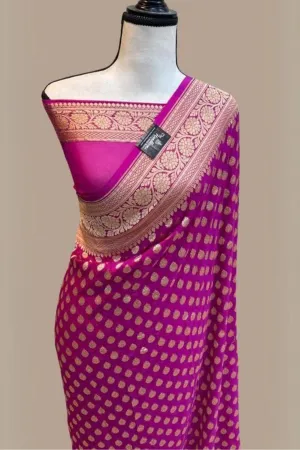 Beleaguer Dark Pink Soft Banarasi Silk Saree With Demanding Blouse Piece