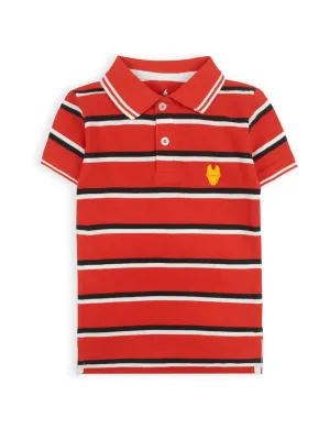 BOY'S RED STRIPER POLO SHIRT