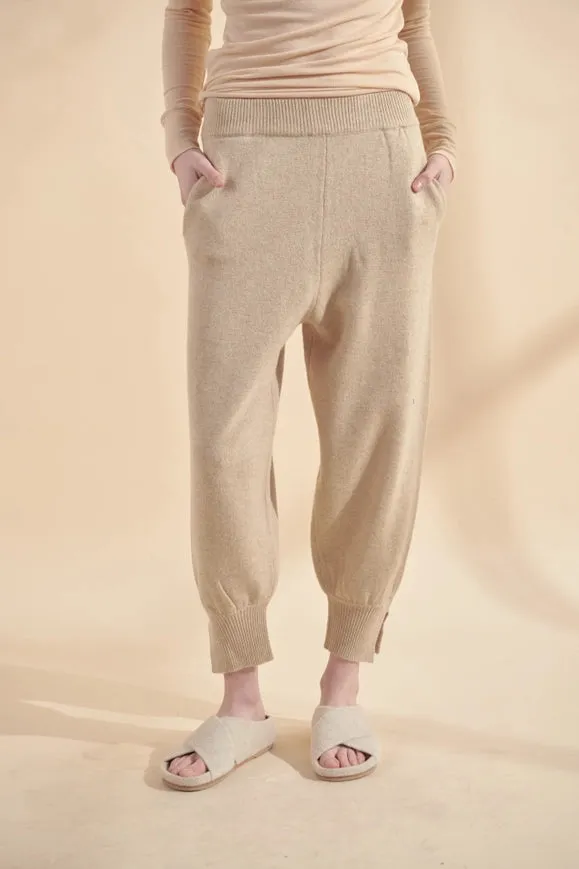 Cashmere Wool Sweater Jogger Pants