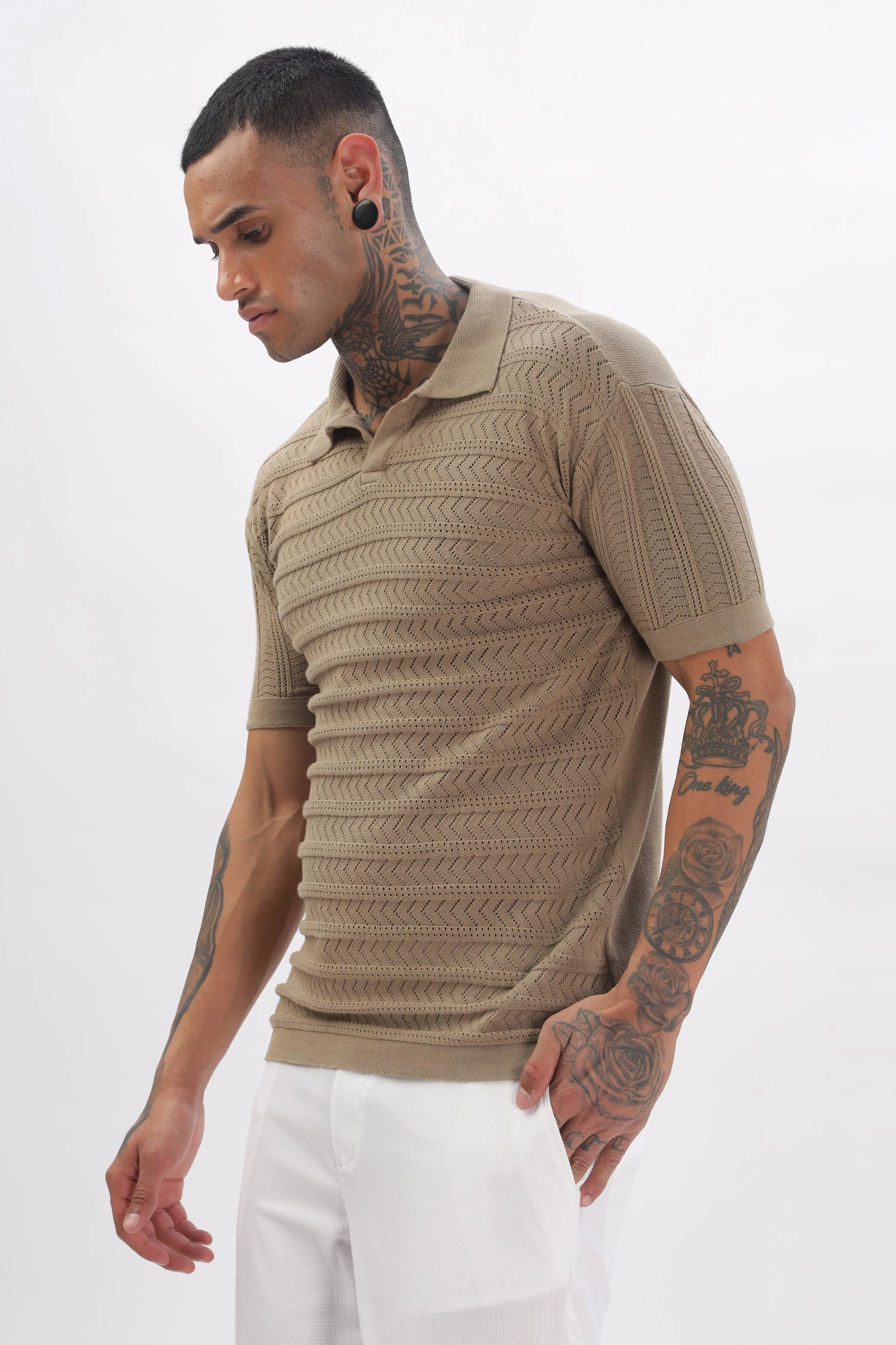 Chevron Classic Brown Polo T-shirt