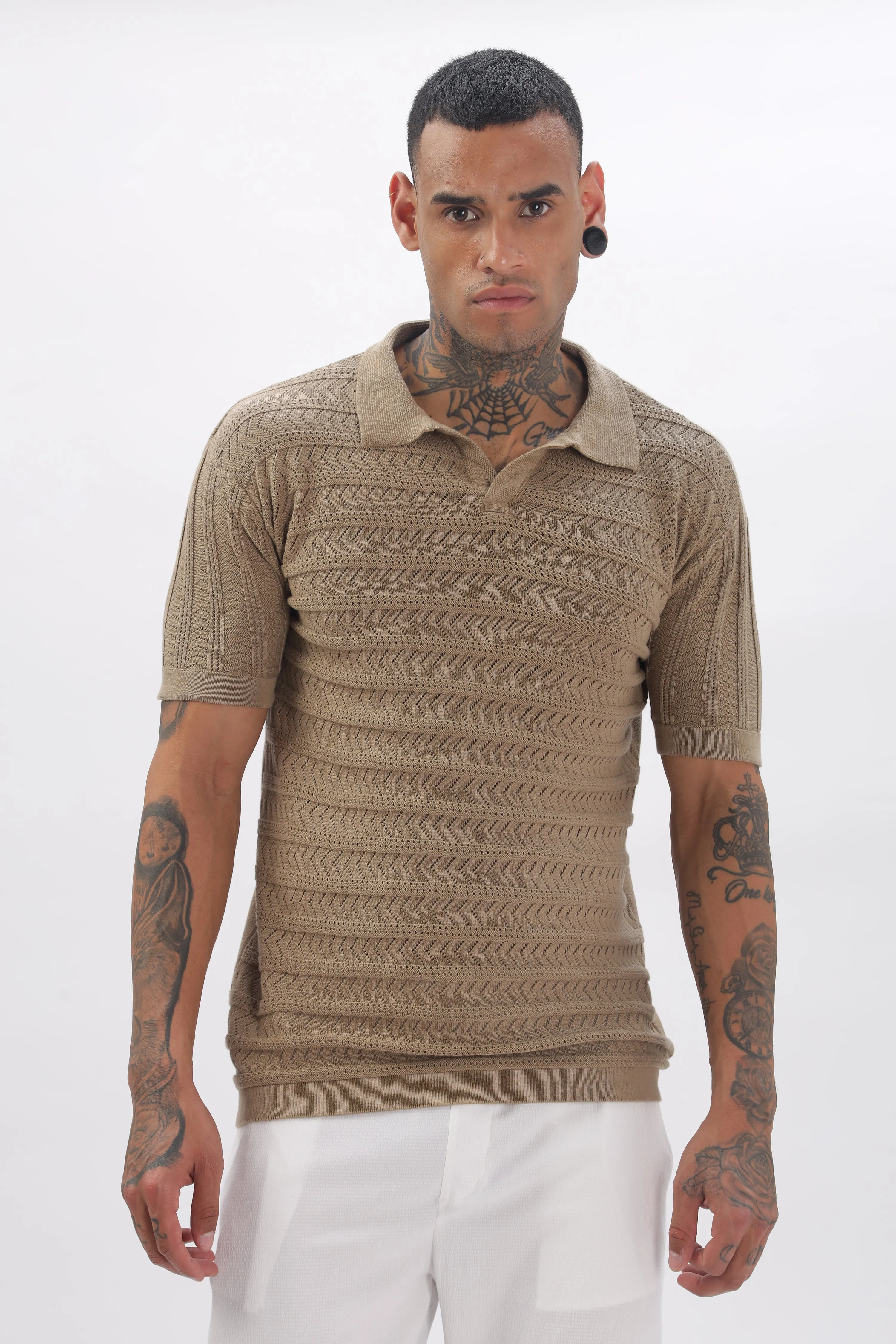 Chevron Classic Brown Polo T-shirt