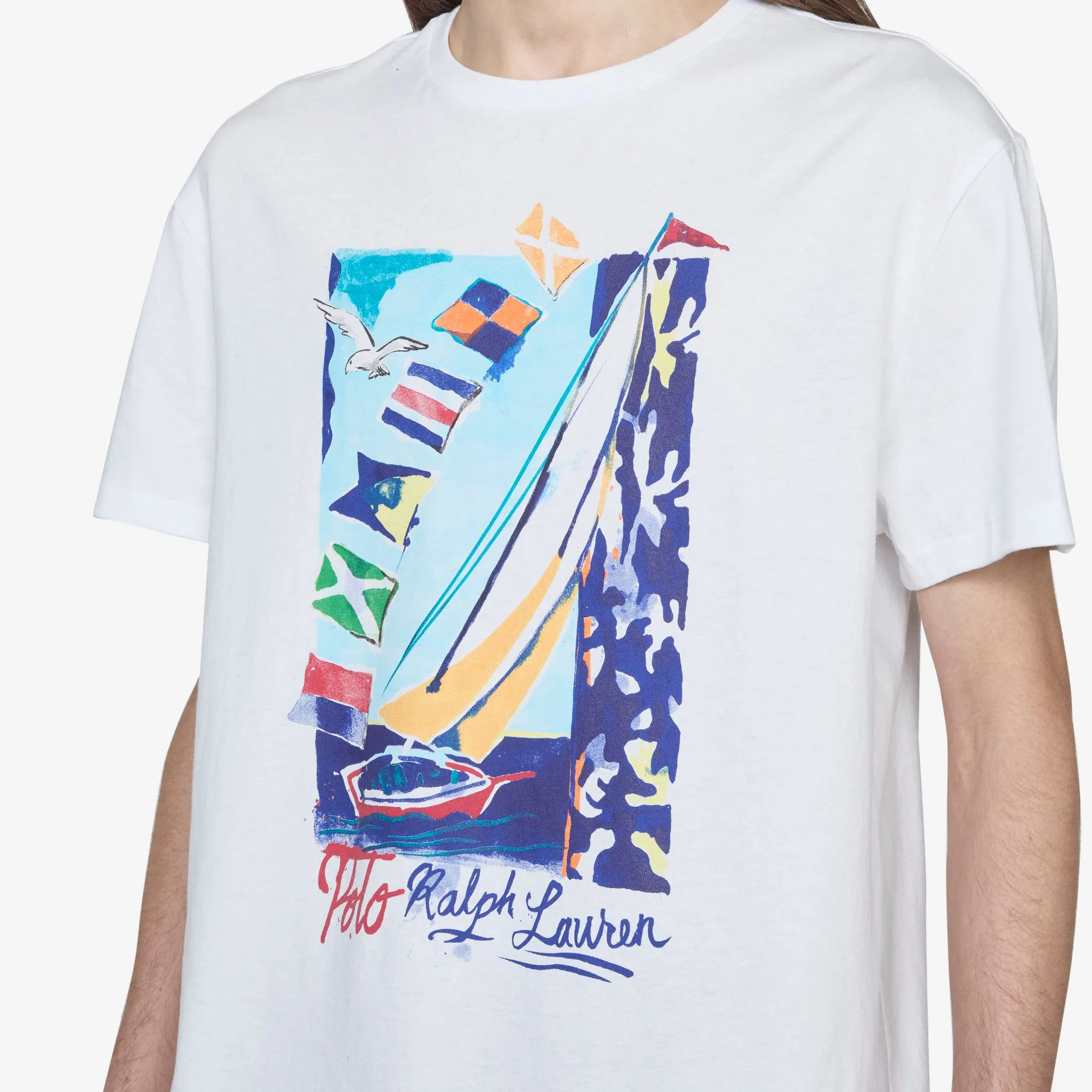 Classic Fit Sailboat Jersey T-Shirt Classic Oxford White