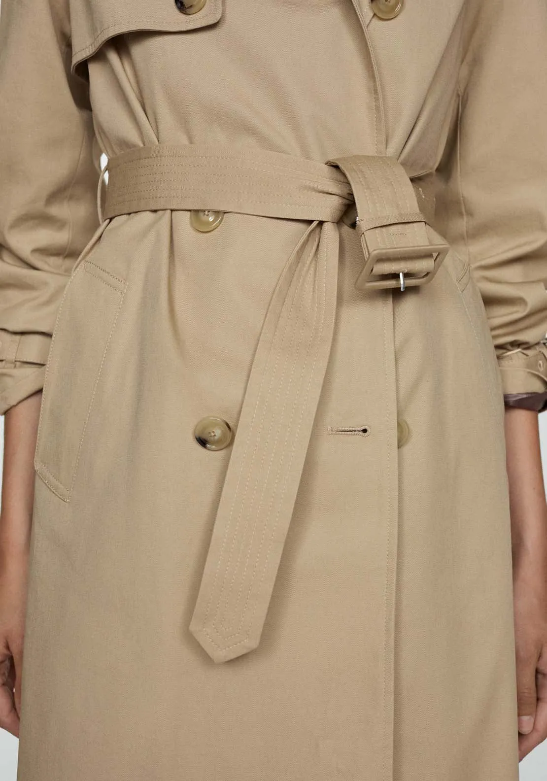 Classic trench coat with belt - Light Beige