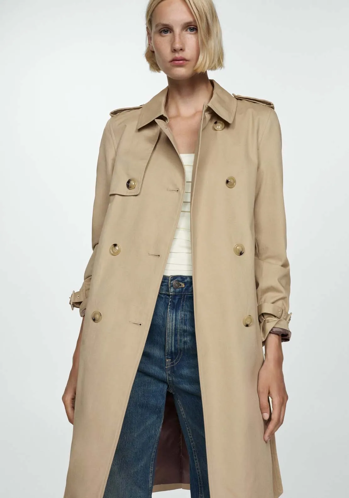 Classic trench coat with belt - Light Beige