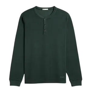 Court Waffle Henley - Dark Green