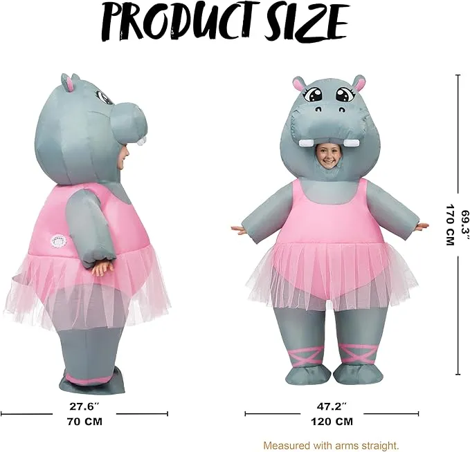 Dancing Hippo Kids Inflatable Costume