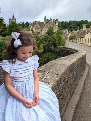 Dorothy Vichy Blue Gingham Smocked Dress