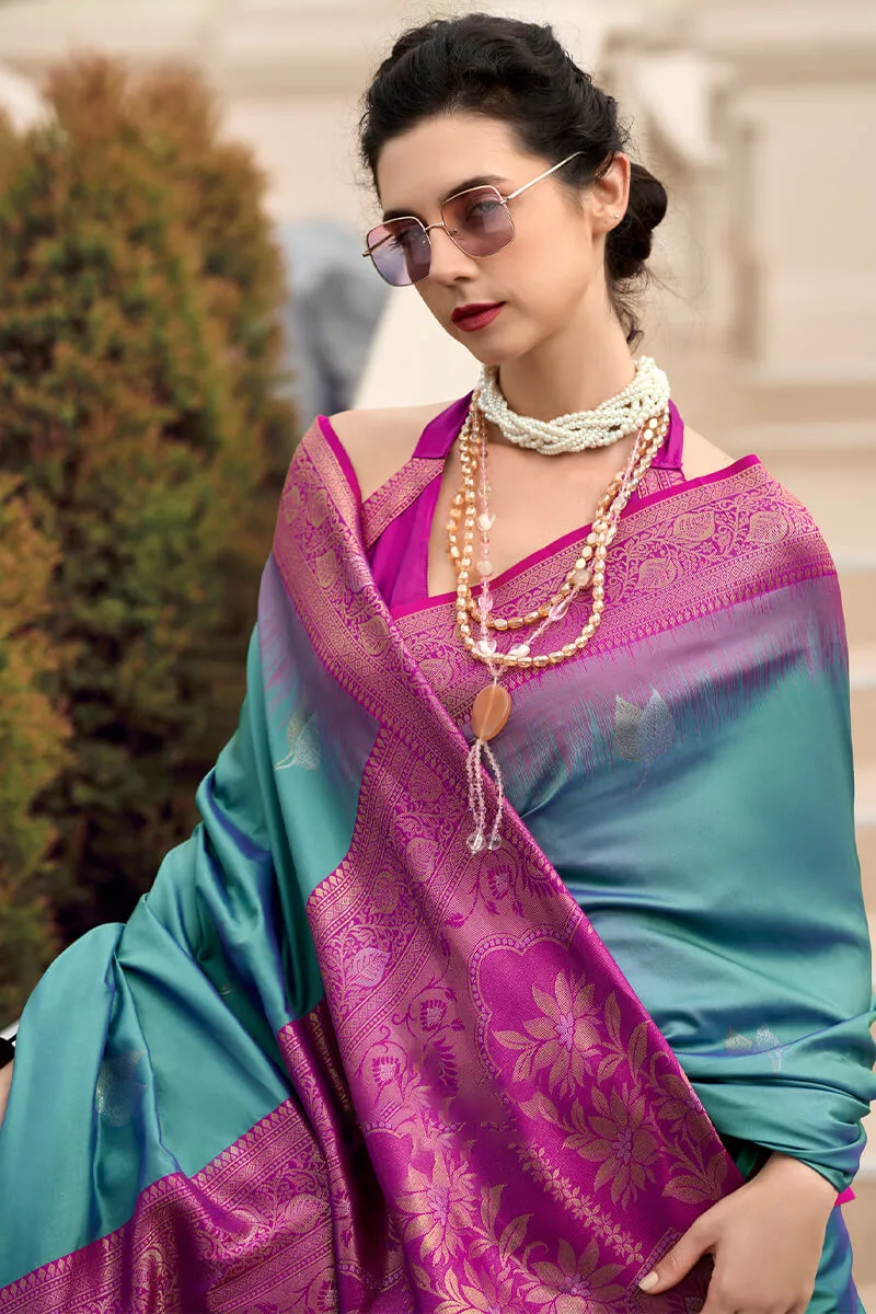 Enchanting Friozi Soft Banarasi Silk Saree With Imaginative Blouse Piece