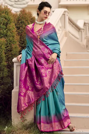 Enchanting Friozi Soft Banarasi Silk Saree With Imaginative Blouse Piece