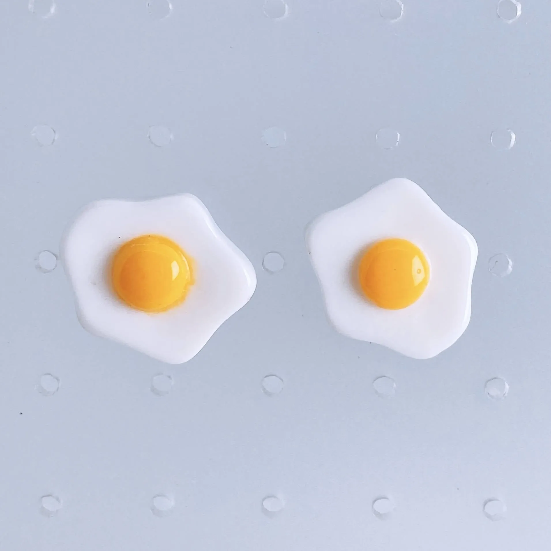 Instant Shipping! Fried Egg Stud Earrings