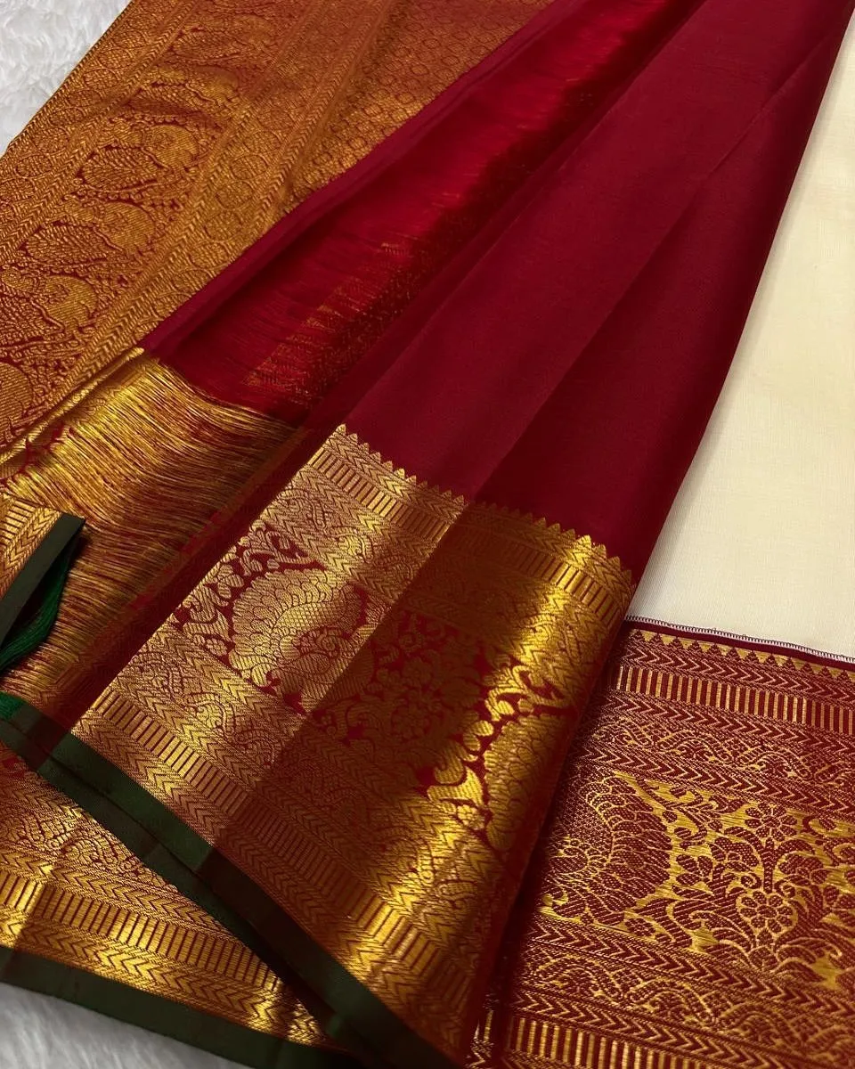 Jazzy Beige Soft Silk Saree With Stylish Blouse Piece