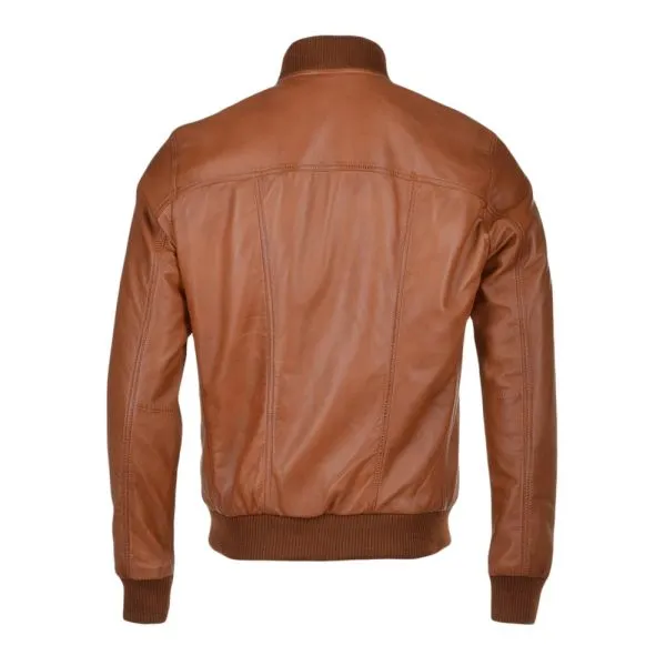 Kids Brown Bomber Leather Jacket