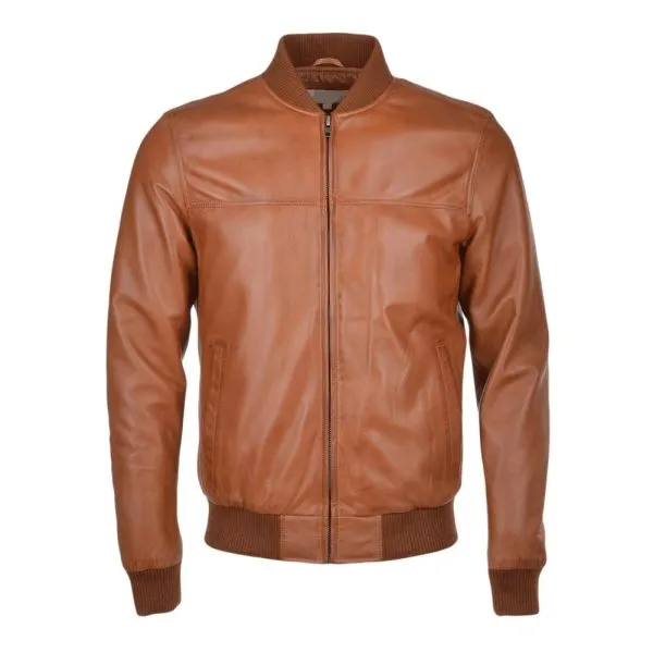 Kids Brown Bomber Leather Jacket