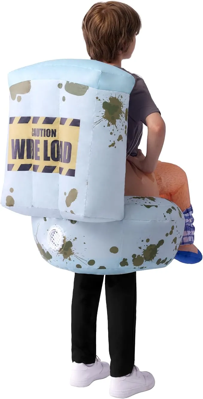 Kids Halloween Sitting on a Toilet Inflatable Costume