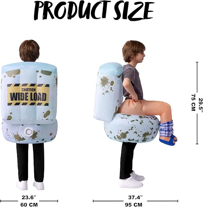 Kids Halloween Sitting on a Toilet Inflatable Costume