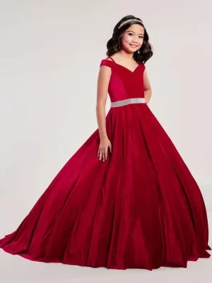 Light weight Velvet and Rhinestone Ballgown | Tiffany Princess 13705 size 12 in stock