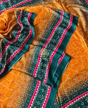 Lobita Gajji silk printed sari