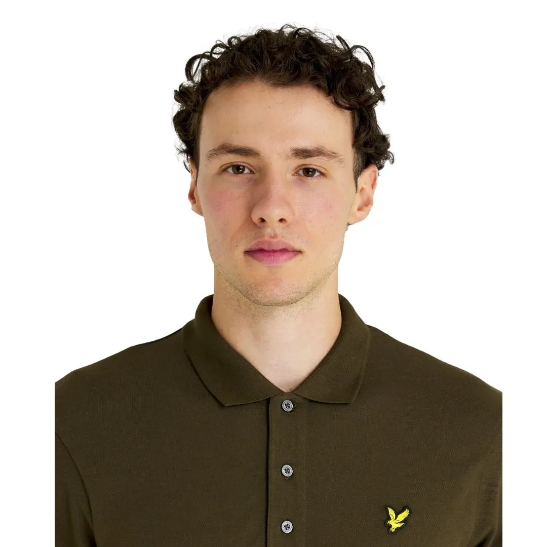 Lyle & Scott Branded Chest Logo Olive Polo Shirt