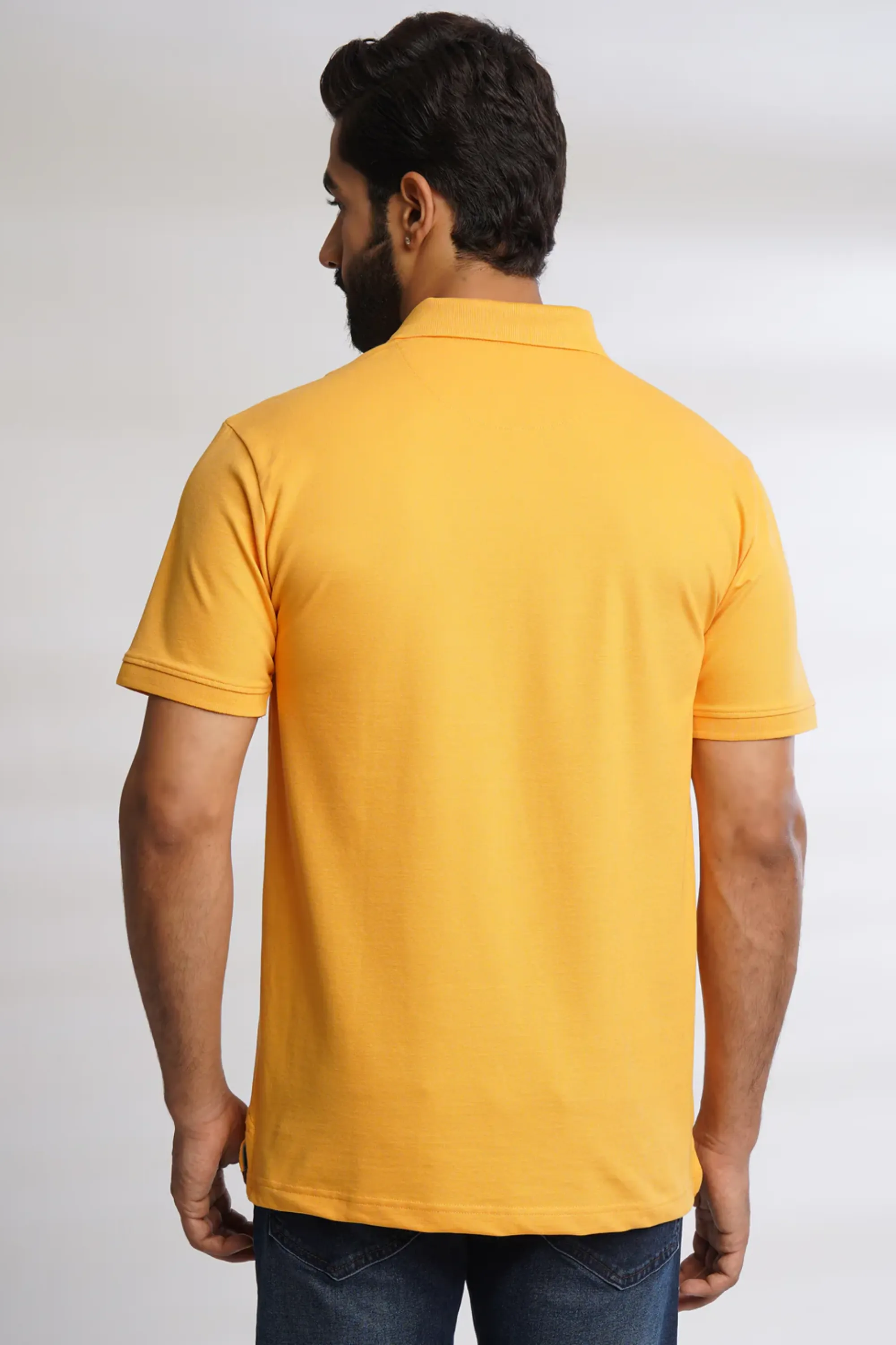 Men Amber Yellow Classic Polo T-Shirt