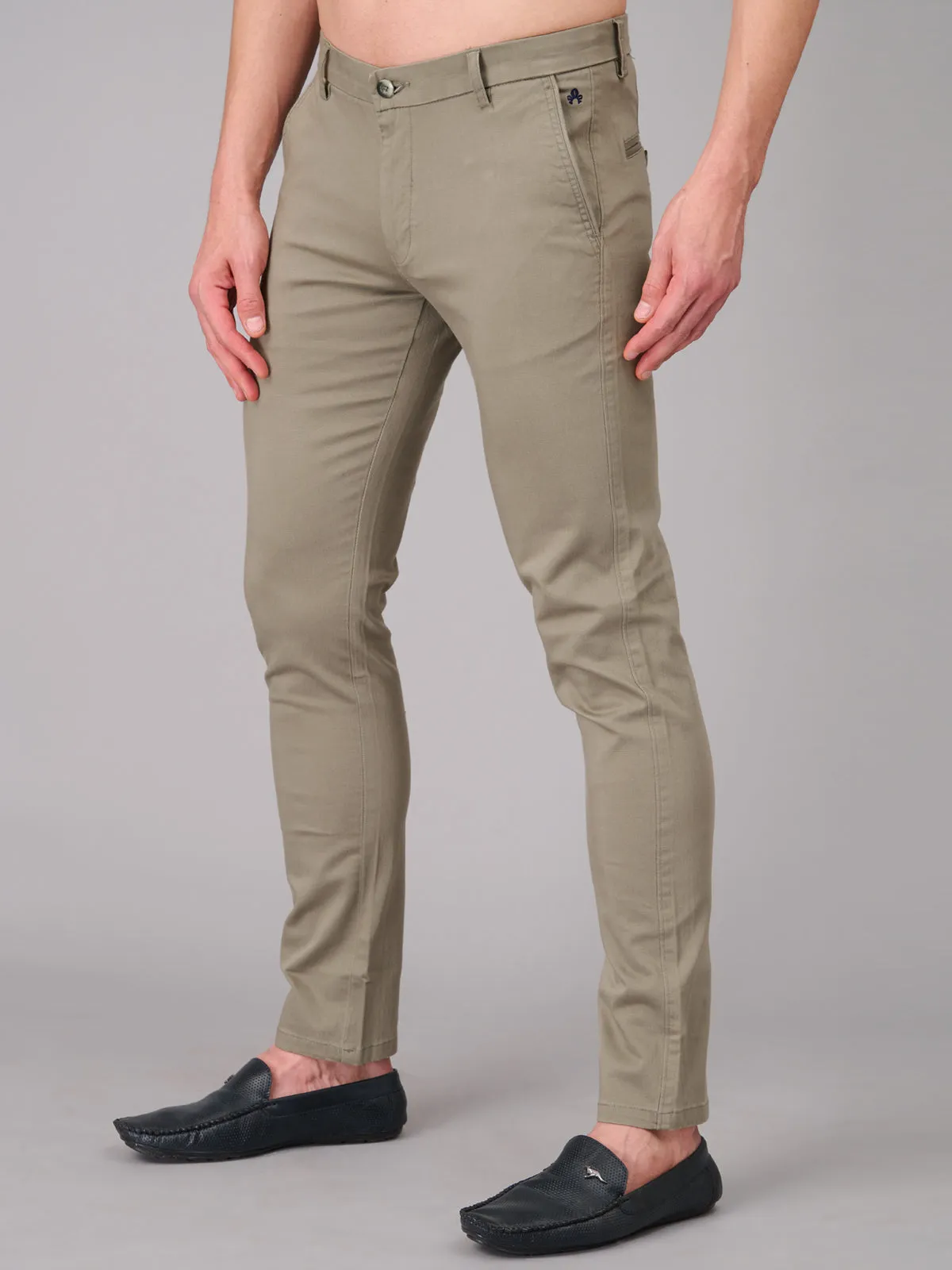 Men Khaki Cotton Trouser (GBTMK7654)