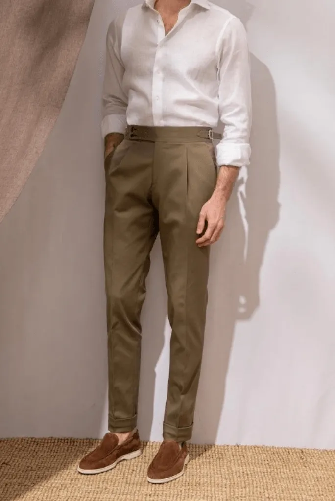 Men's khaki Trousers Formal Pant For men Party Wear Khaki Trousers pleated Trousers Dinner Wear Trouser Groomsmen Gift