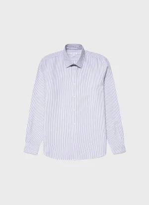 Men's Oxford Stripe Shirt in White/Navy Oxford Stripe