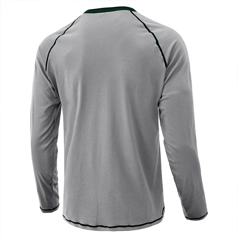 Men's Shirt Long Sleeve Cotton Lightweight Henley T-Shirt  |  2237