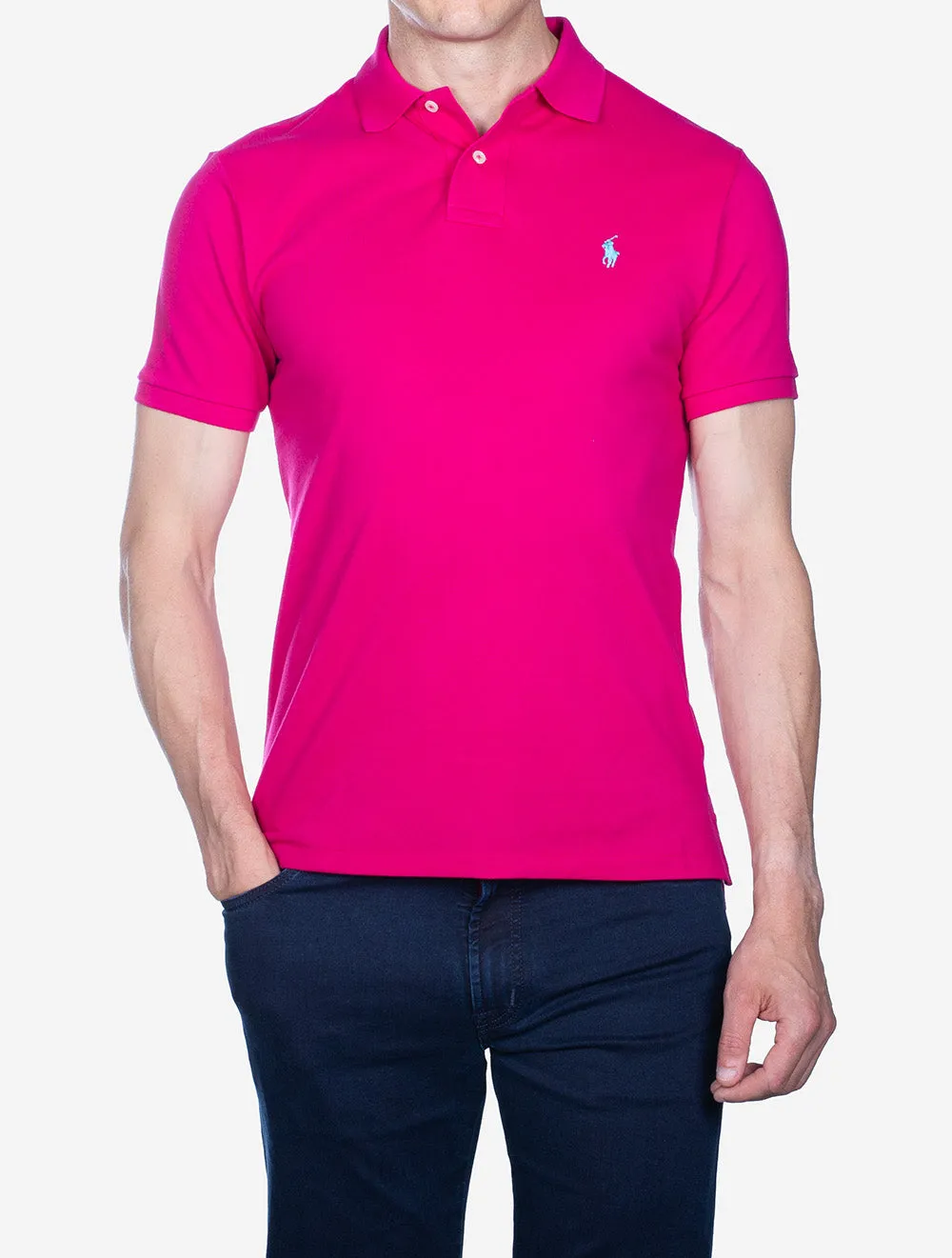 Mesh Polo Shirt Pink