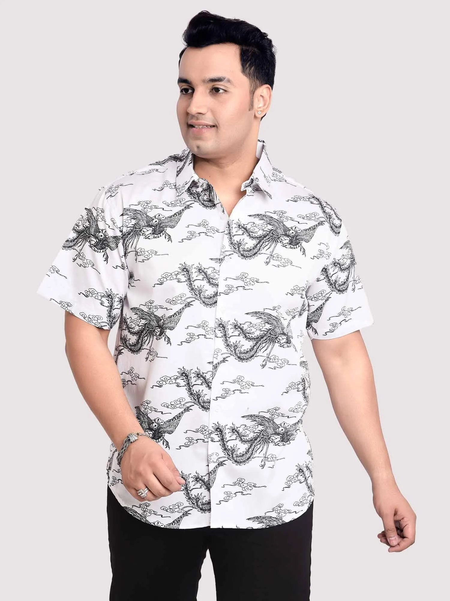 Oasis Of Imagination Digital Printed Shirt Men's Plus Size