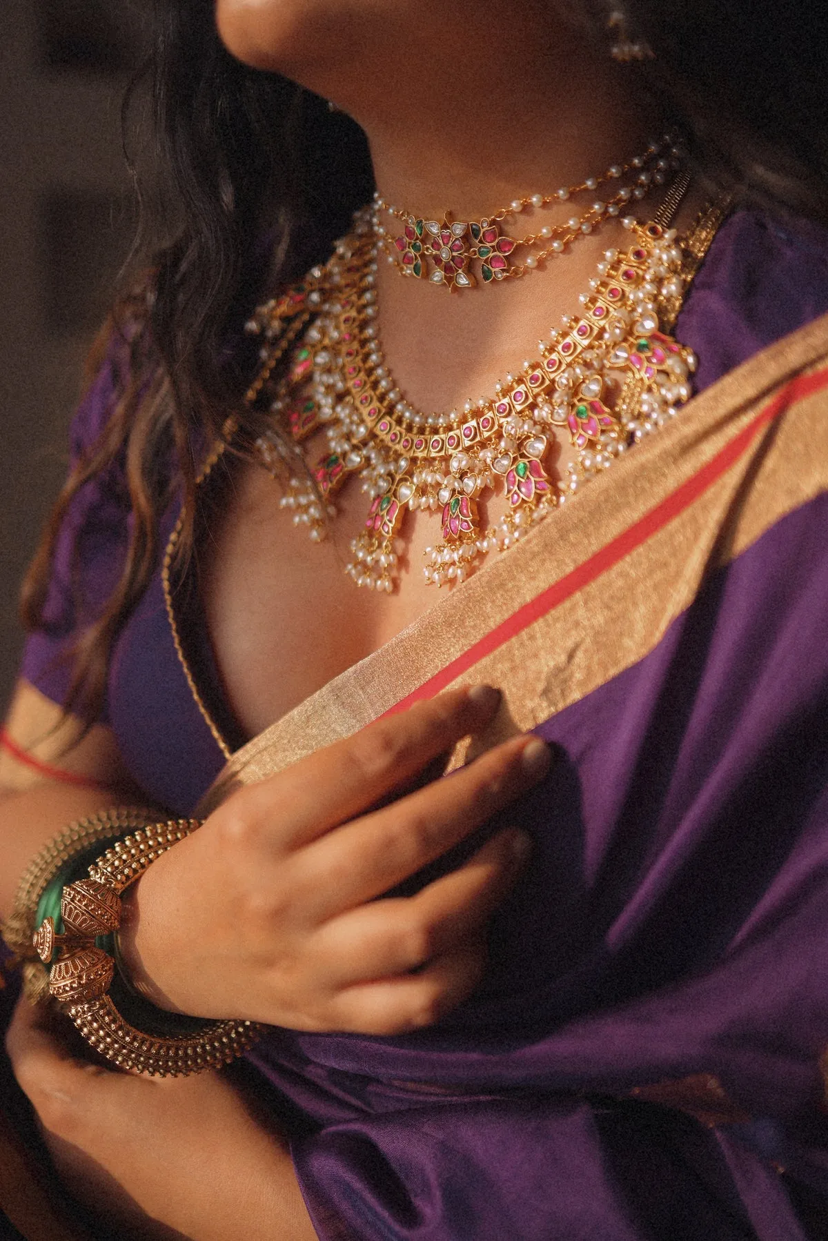 Outstanding Purple Cotton Silk Saree With Flattering Blouse Piece