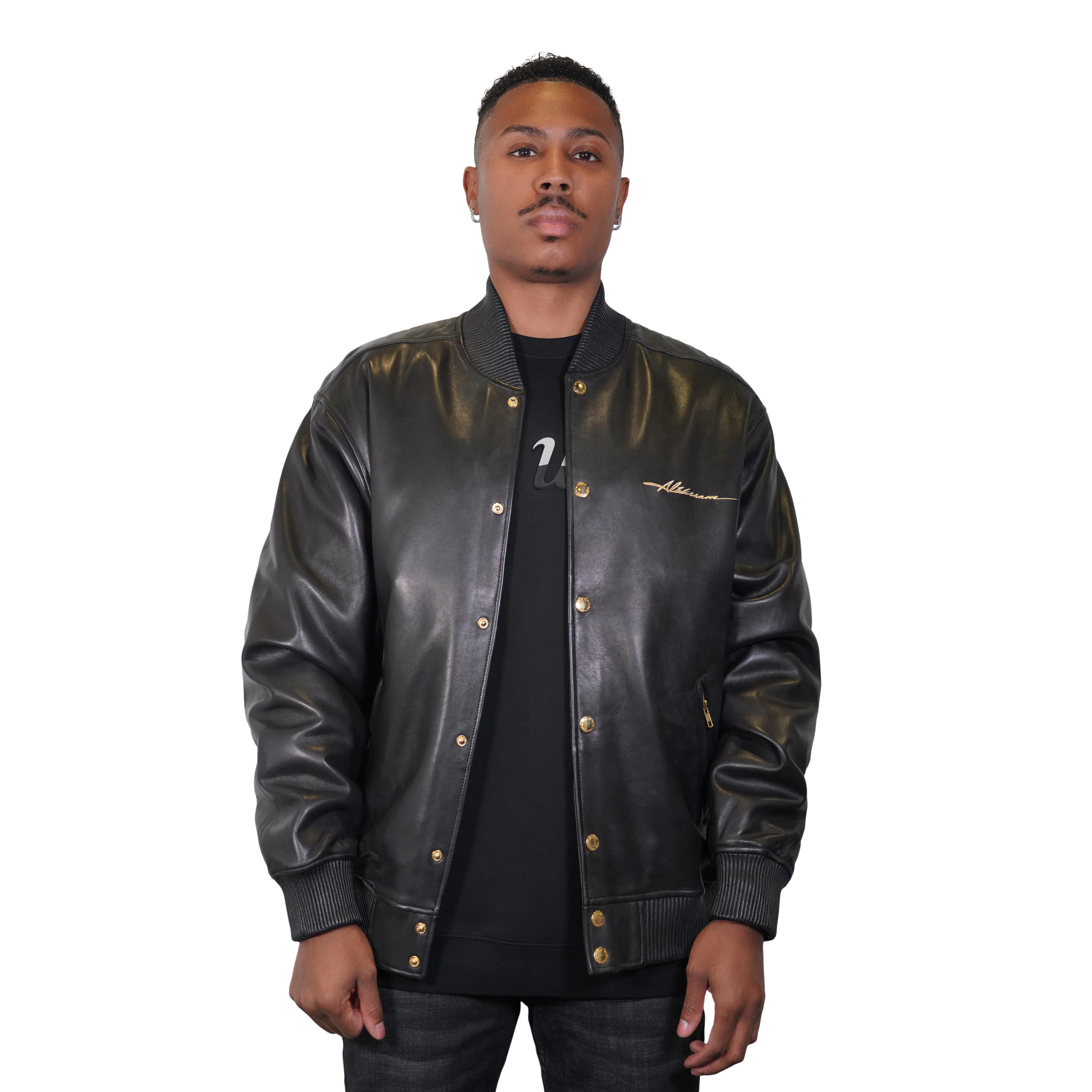 Plain Leather Bomber