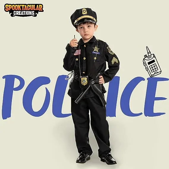 Police Costume for Kids, Cop Costume Outfit Set