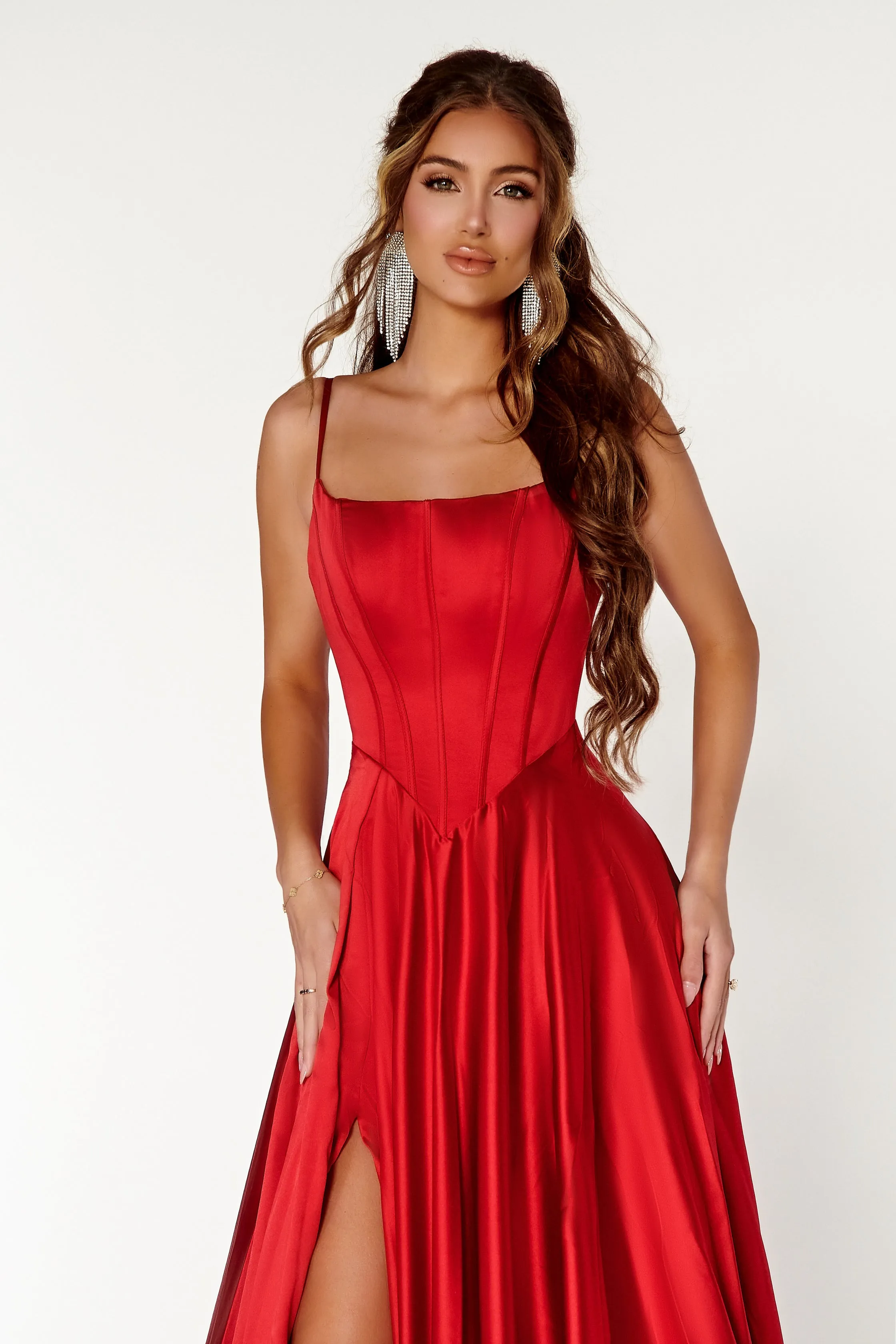 PORTIA & SCARLETT PS22548 A-Line Satin Dress