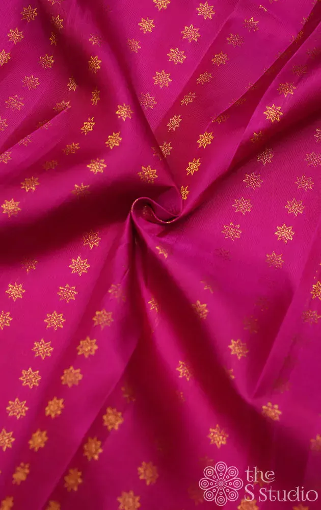 Rani pink kanchi silk blouse material with star butta