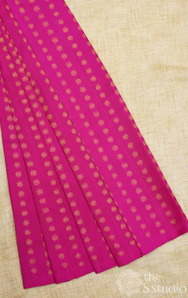 Rani pink kanchi silk blouse material with star butta