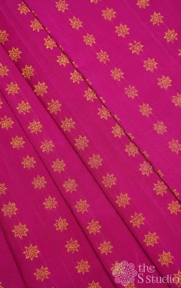 Rani pink kanchi silk blouse material with star butta