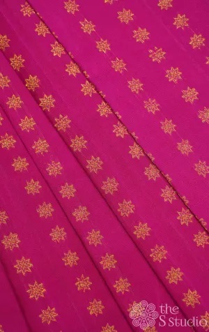 Rani pink kanchi silk blouse material with star butta