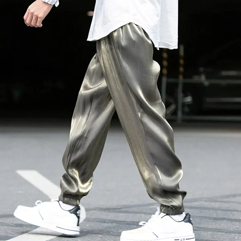 Reflective Relaxed Fit Casual Jogger Pants