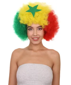 Senegal Flag Sport Afro Halloween Wig