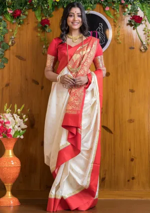 Seraglio Beige Soft Silk Saree With Smashing Blouse Piece