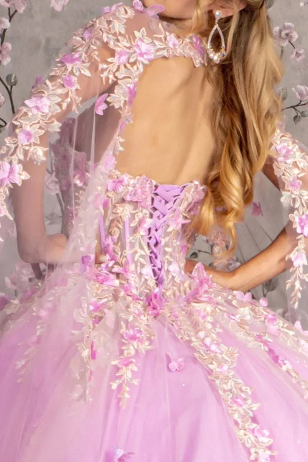 Sheer Bodice Strapless Sweetheart Quinceanera Dress by GLS by Gloria - GL3467