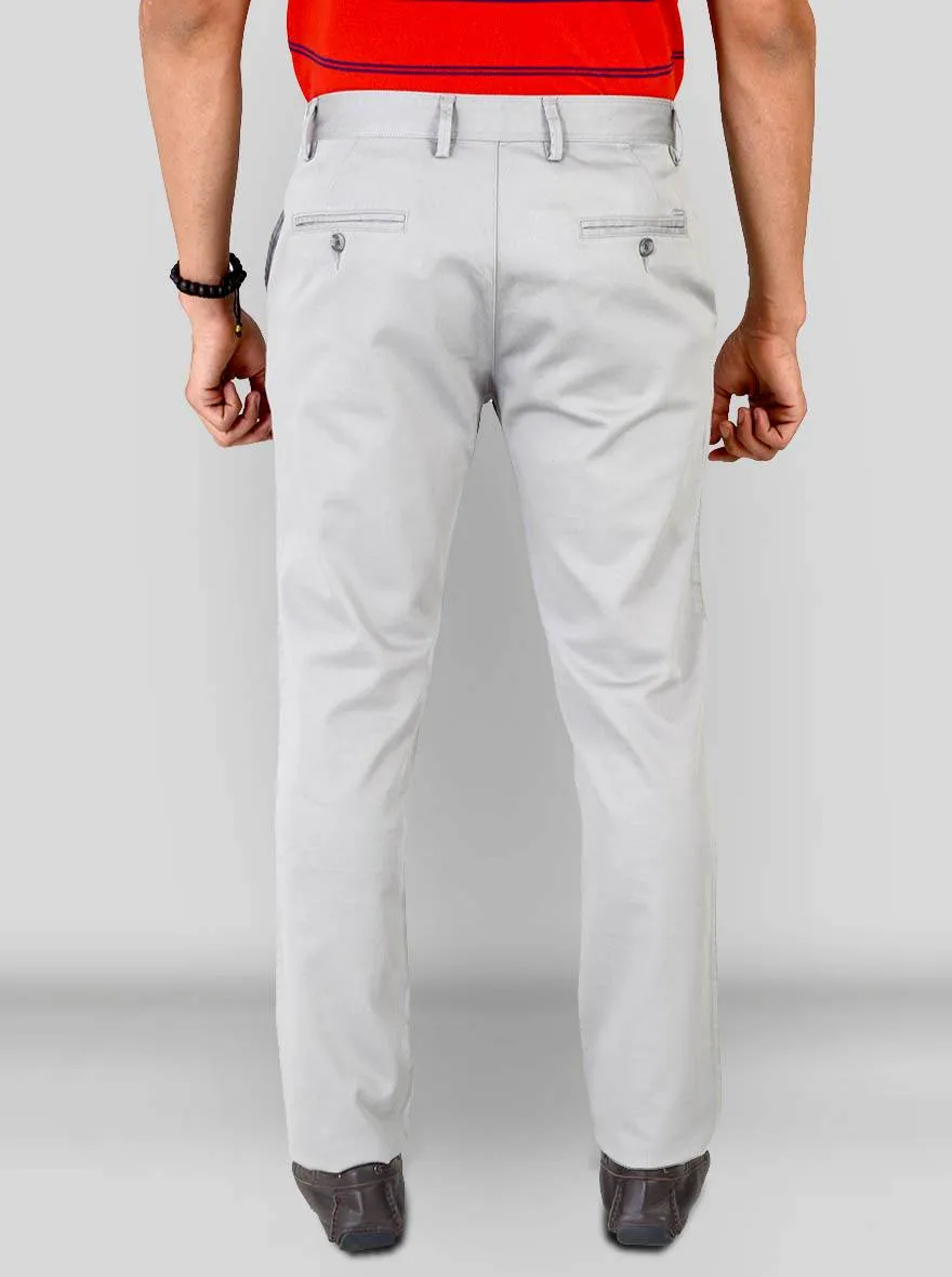 Stone Grey Self Textured Super Slim Fit Chinos | Greenfibre