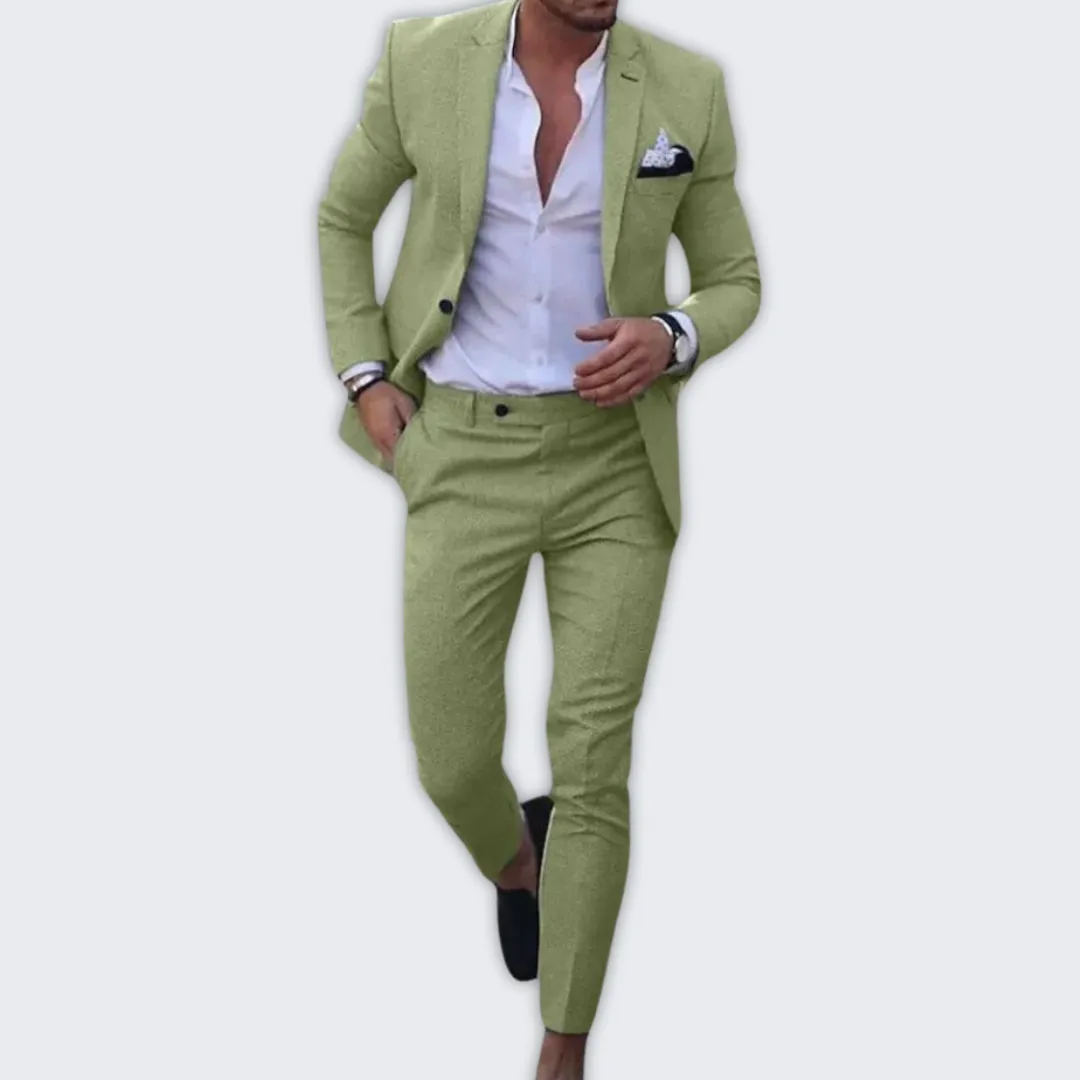 Stylish Men's Slim Fit Wedding Suit - Versatile Blazer & Trousers