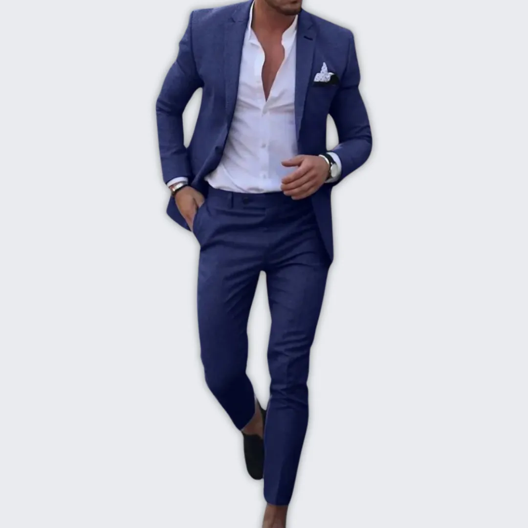 Stylish Men's Slim Fit Wedding Suit - Versatile Blazer & Trousers