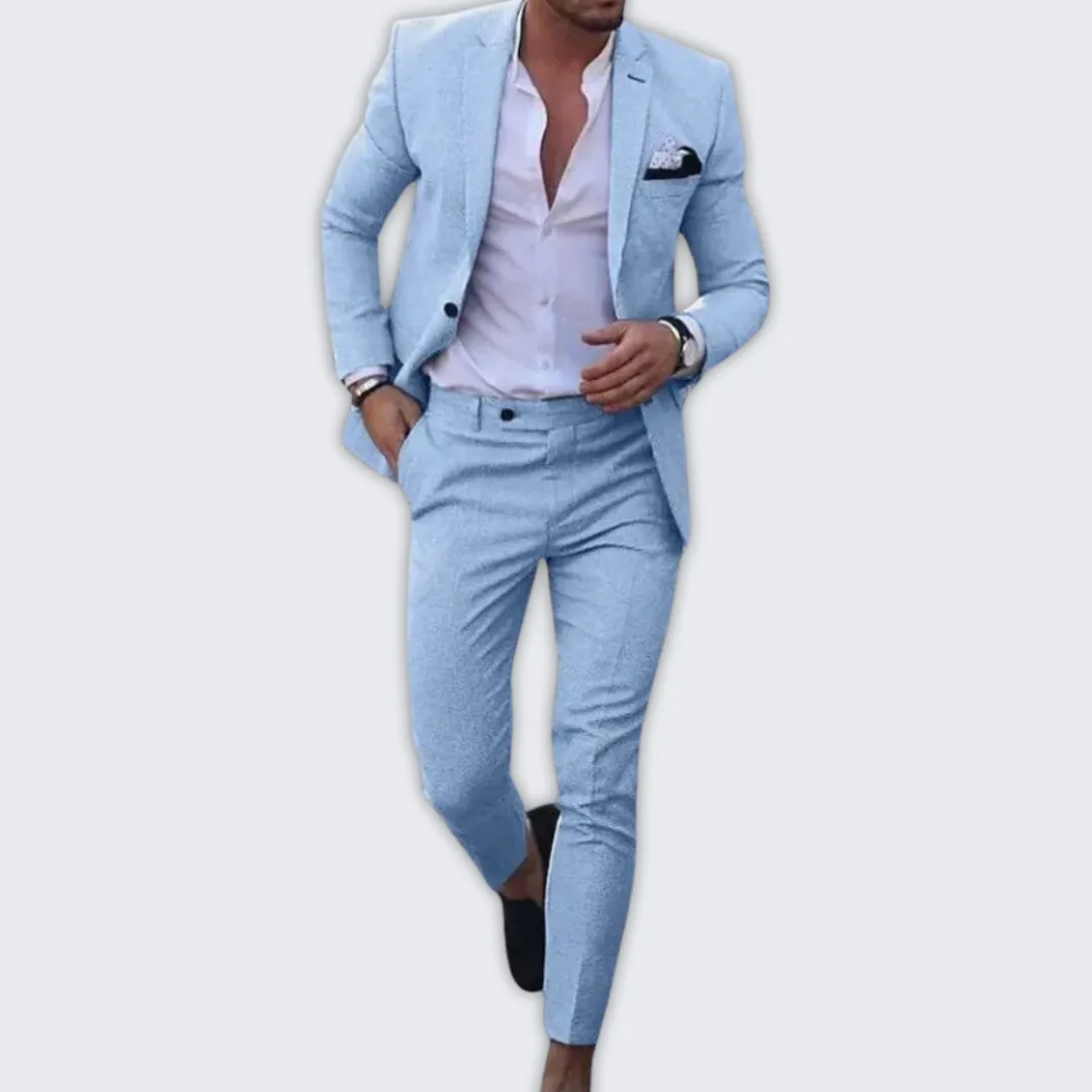 Stylish Men's Slim Fit Wedding Suit - Versatile Blazer & Trousers