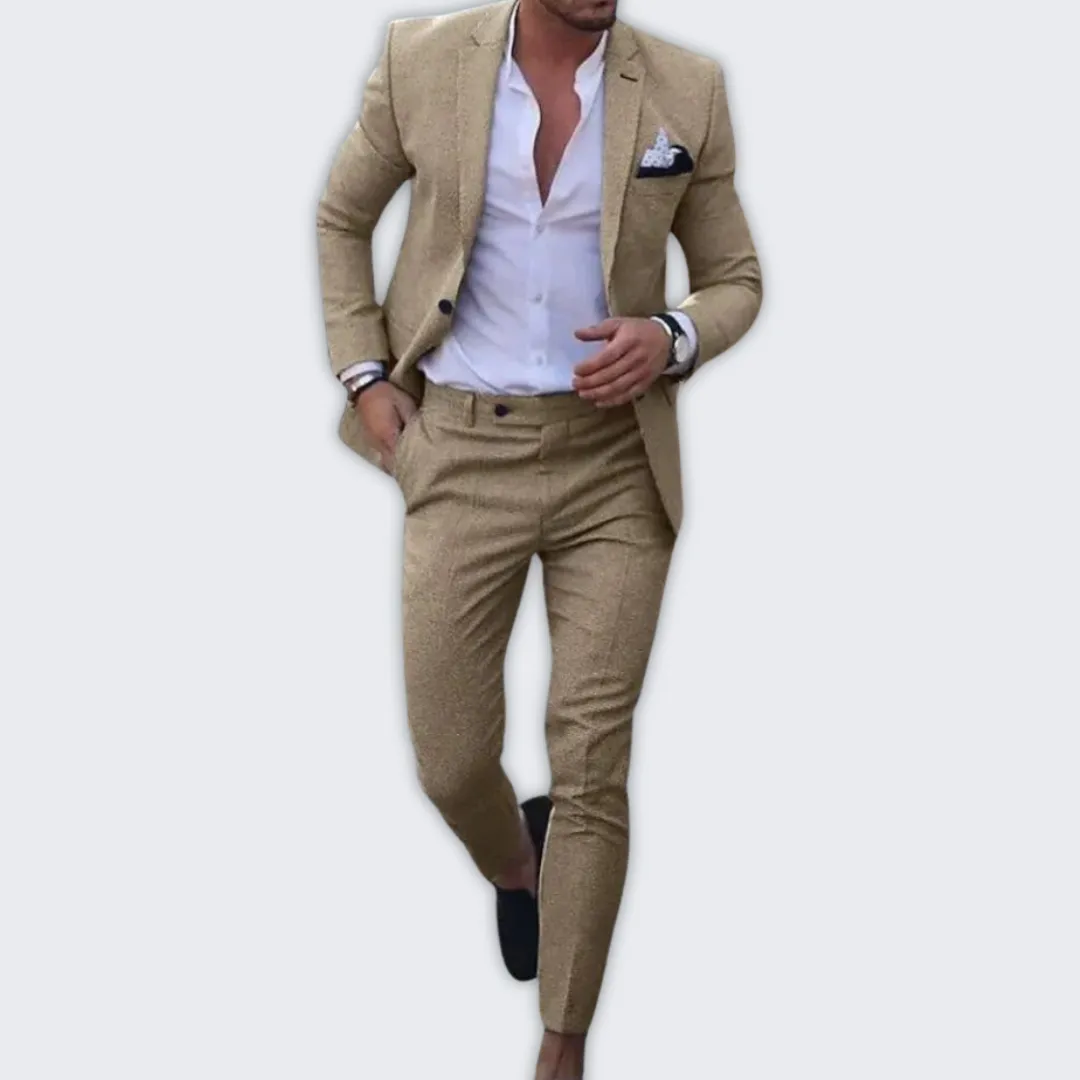 Stylish Men's Slim Fit Wedding Suit - Versatile Blazer & Trousers